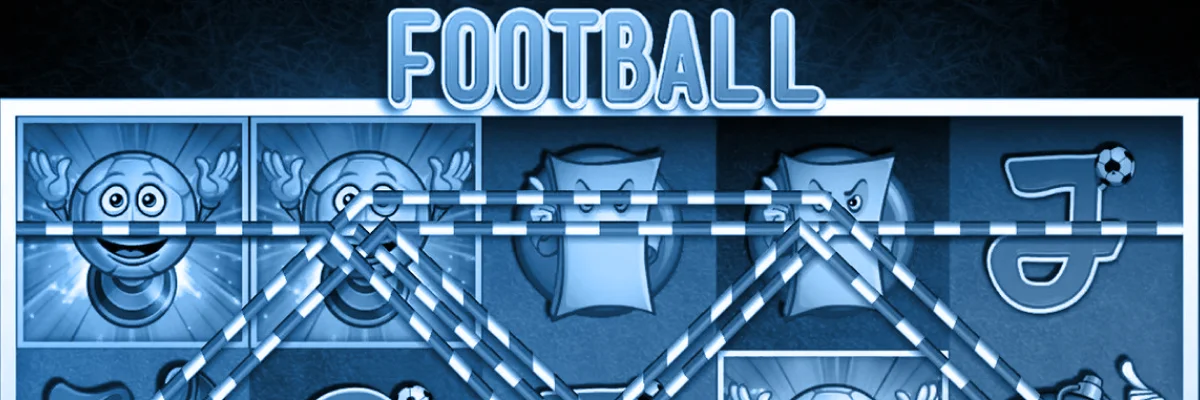 Football slot games reels with soccer symbols on a crypto casino screen